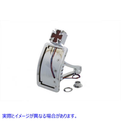 33-0764 クロームビレットテールランプキット 縦曲タイプ 取寄せ Vツイン Chrome Billet Tail Lamp Kit Vertical Curved Type (