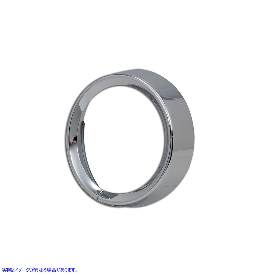 33-0808 7 インチ ヘッドランプ クローム フレンチ トリム リング 取寄せ Vツイン 7 inch Headlamp Chrome Frenched Trim Ring (