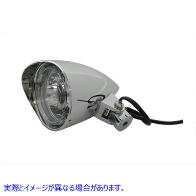 33-0923 3-1/2 インチ ラウンド ヘッドランプ ビレット バイザー付き 取寄せ Vツイン 3-1/2 inch Round Headlamp Billet with Vi