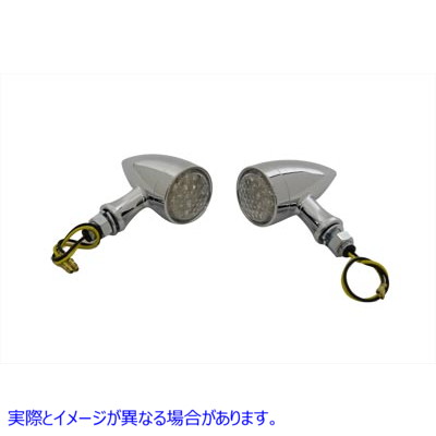 33-1003 LED ブレットマーカーランプセット クローム 取寄せ Vツイン LED Bullet Marker Lamp Set Chrome (検索用／