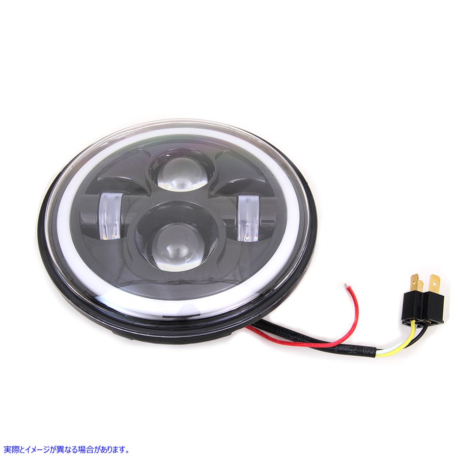 33-1044 7インチLEDヘッドランプユニット ブラック 取寄せ Vツイン 7 inch LED Headlamp Unit Black (検索用／