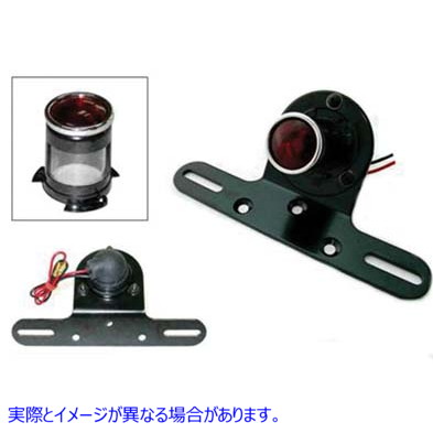 33-1061 ブラック 1 インチ ラウンド テール ランプ 取寄せ Vツイン Black 1 inch Round Tail Lamp (検索用／