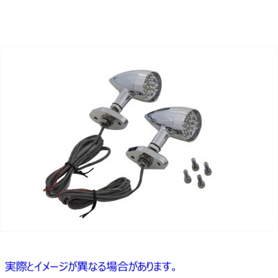 33-1071 ウインカーセット ブレットスタイル アンバー マウントベース付 取寄せ Vツイン Turn Signal Set Bullet Amber with Mou