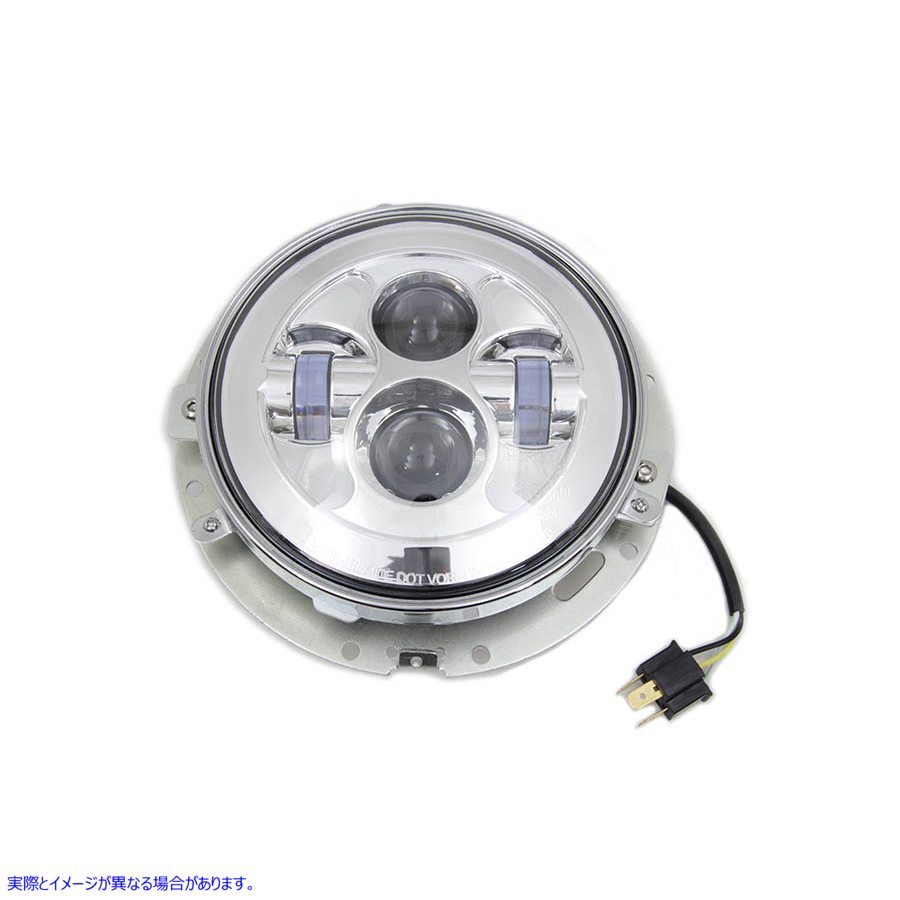 33-1104 7インチLEDヘッドランプアセンブリクロム 7 inch LED Headlamp Assembly Chrome 取寄せ Vツイン (検索用／67700243 69201070 Wyatt Gatling