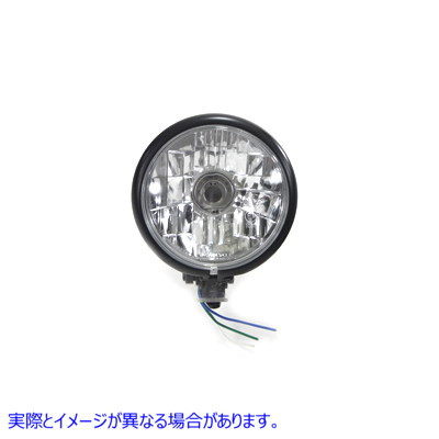 33-1297 ブラック 5-3/4 インチ ラウンド ファセット ヘッドランプ アセンブリ 取寄せ Vツイン Black 5-3/4 inch Round Faceted