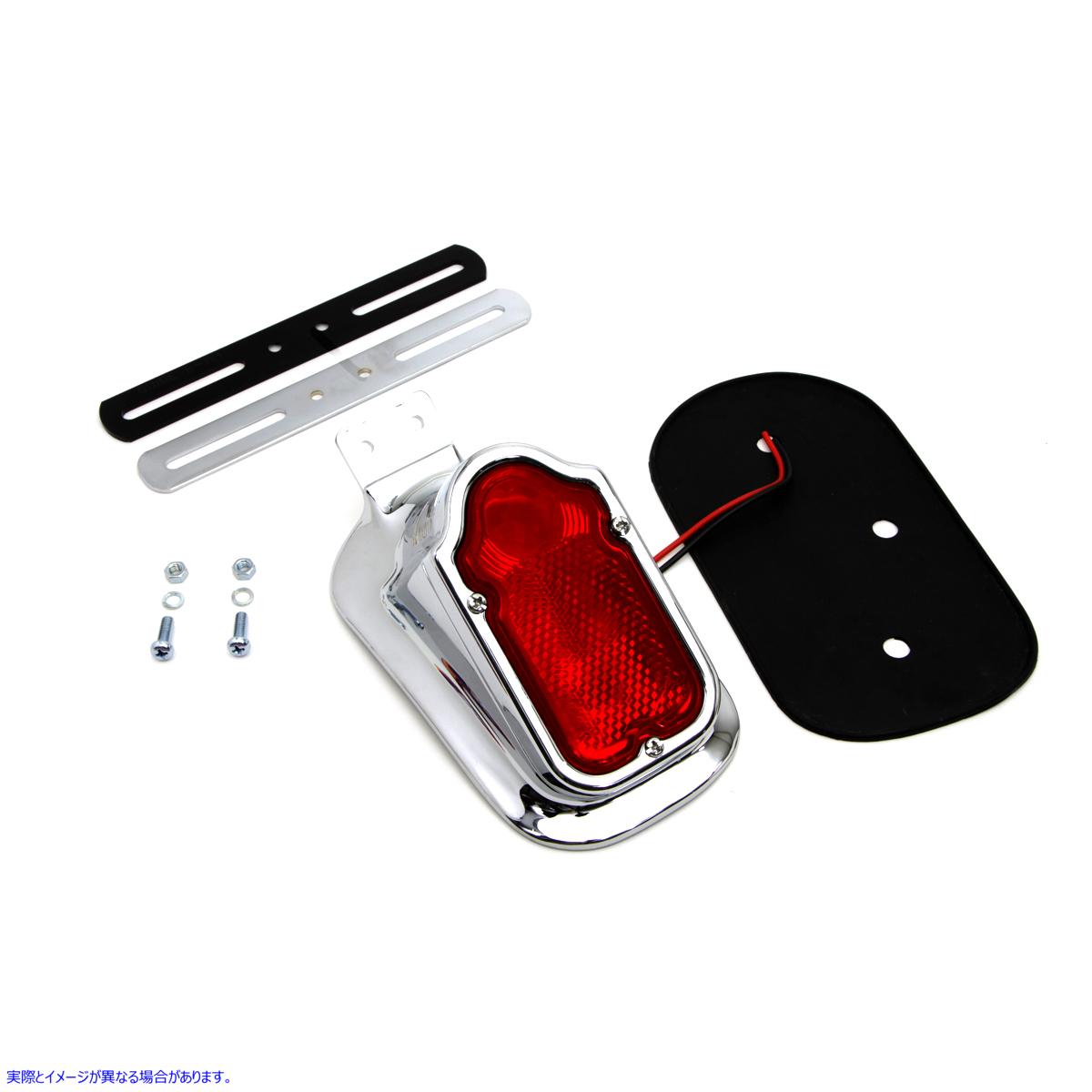 33-1341 クロームトゥームストーンスタイルテールランプ 取寄せ Vツイン Chrome Tombstone Style Tail Lamp (検索用／