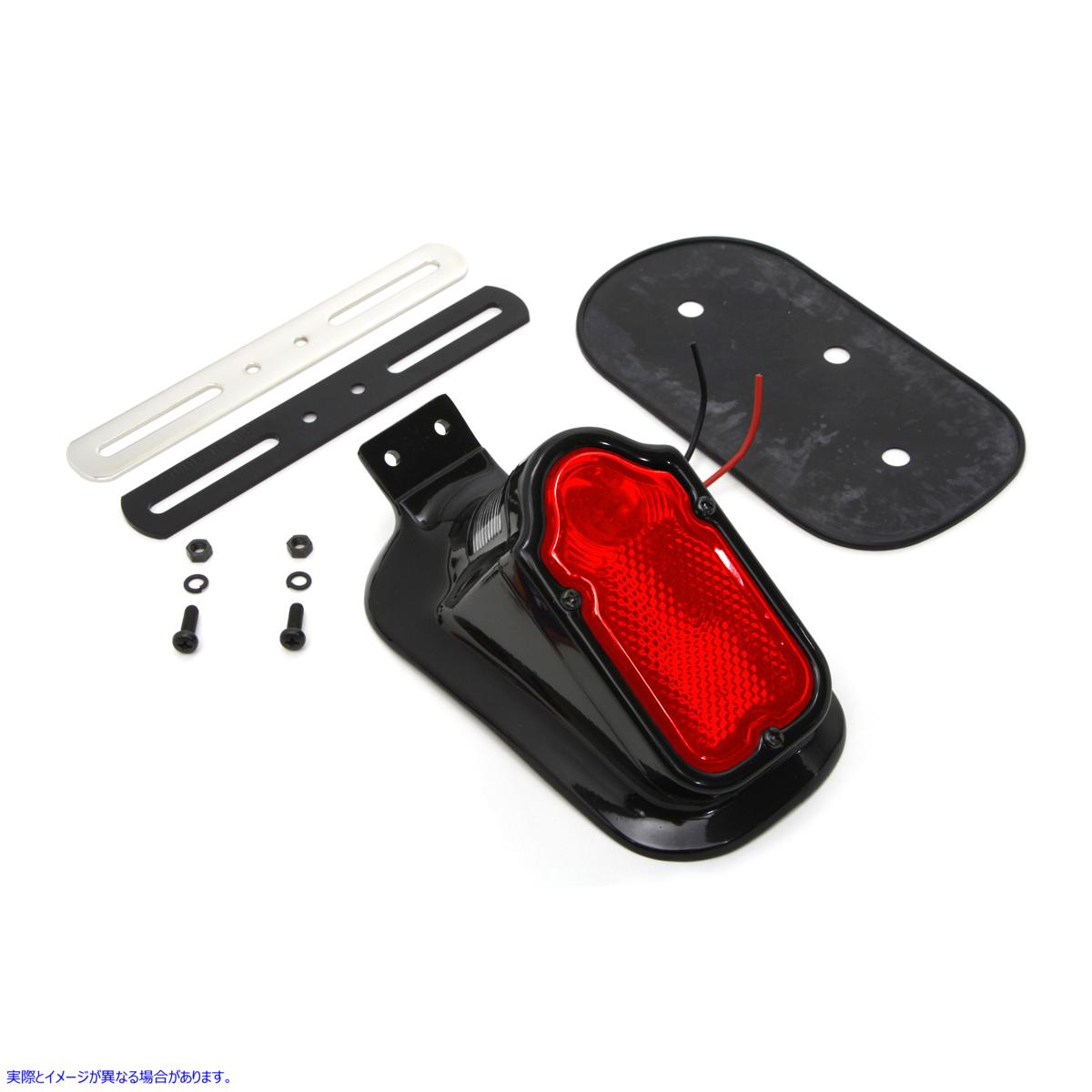 33-1342 ブラックトゥームストーンスタイルテールランプアセンブリ 取寄せ Vツイン Tombstone Style Tail Lamp Assembly Matte B
