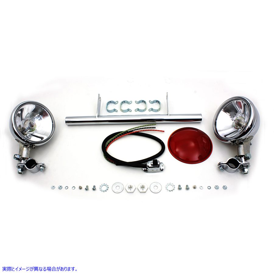 33-1404 クローム スプリング フォーク スポットランプ キット 取寄せ Vツイン Chrome Spring Fork Spotlamp Kit (検索用／