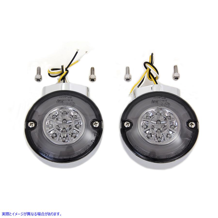 33-1441 クローム LED ウインカー セット フロント 取寄せ Vツイン Chrome LED Turn Signal Set Front (検索用／