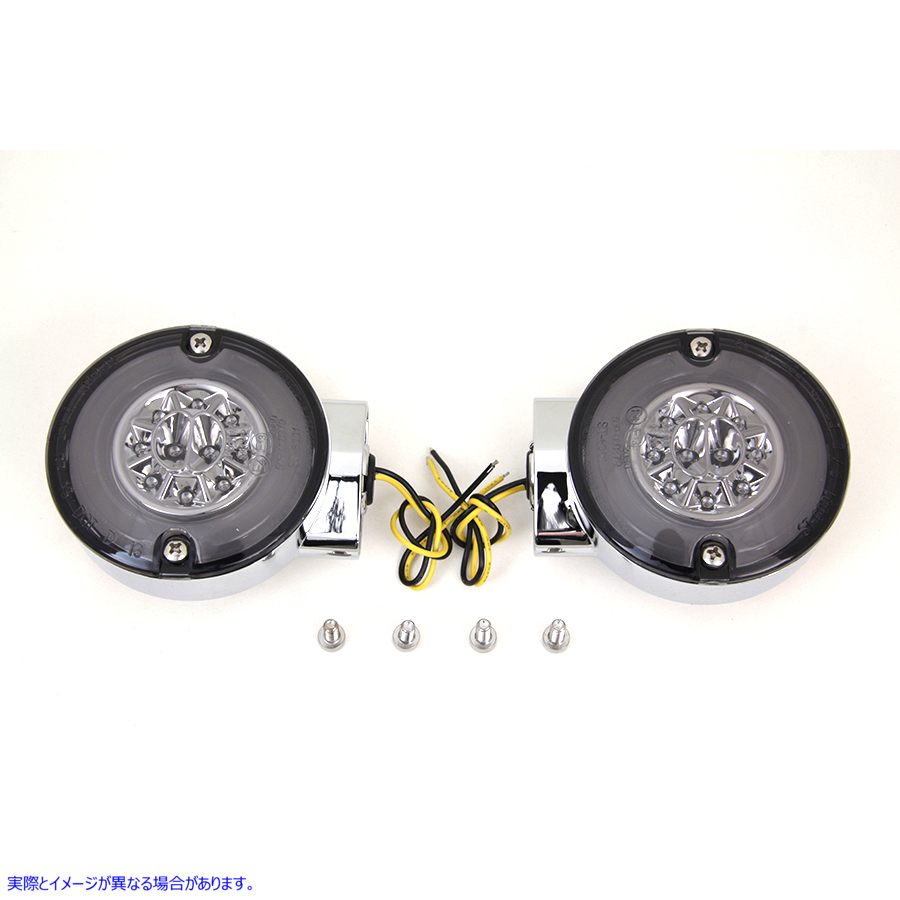 33-1443 クローム LED ウインカー セット リア 取寄せ Vツイン Chrome LED Turn Signal Set Rear (検索用／
