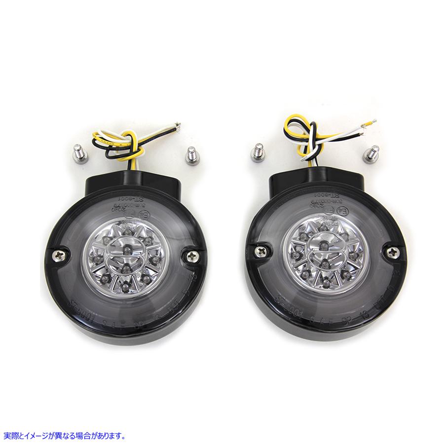 33-1445 LEDウインカーセット フロント ブラック 取寄せ Vツイン LED Turn Signal Set Front Black (検索用／