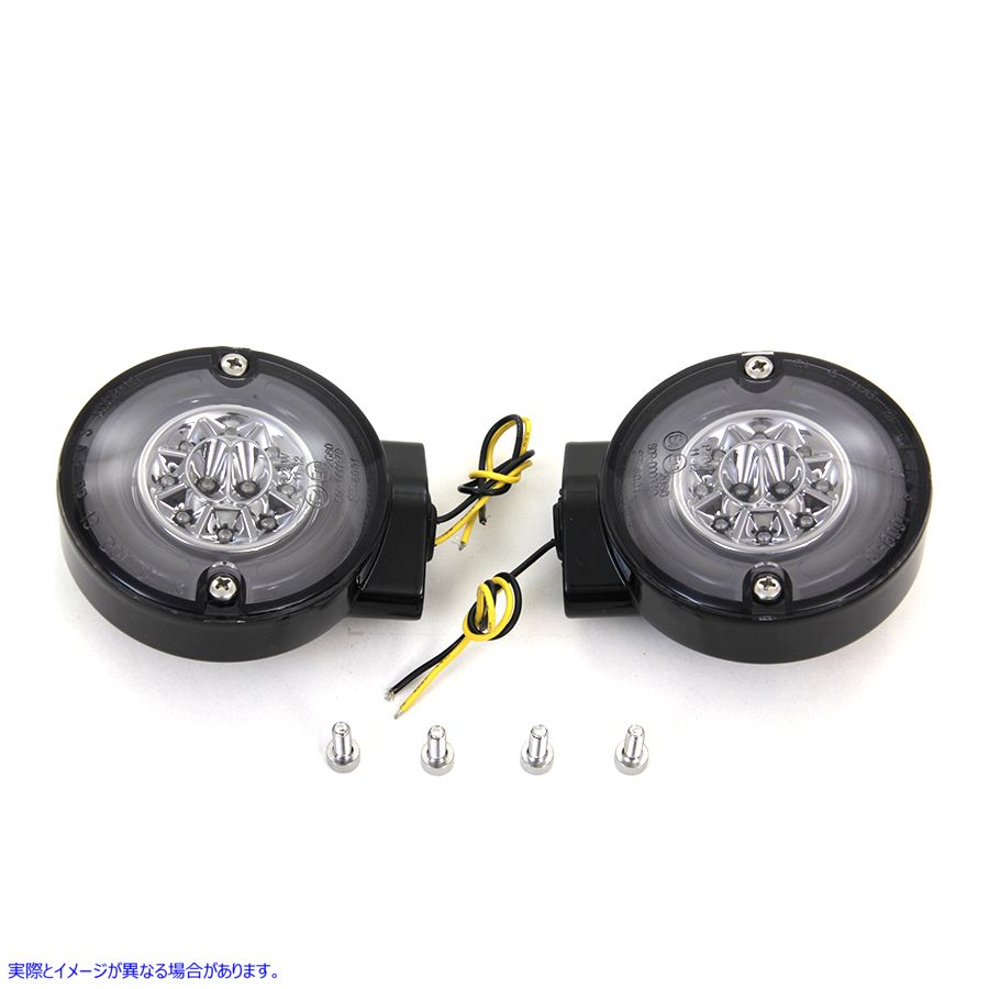 33-1446 ブラック LED ウインカー セット リア 取寄せ Vツイン Black LED Turn Signal Set Rear (検索用／