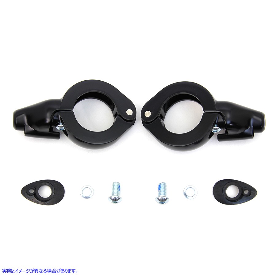 33-1499 ブラック ターン シグナル リロケーション キット 41mm フォーク 取寄せ Vツイン Black Turn Signal Relocation Kit 41m