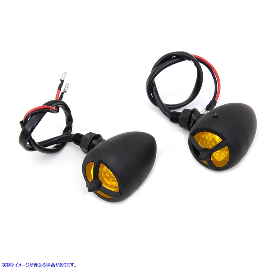 33-1532 黒魚雷弾型マーカーランプセット 取寄せ Vツイン Black Torpedo Bullet Style Marker Lamp Set (検索用／