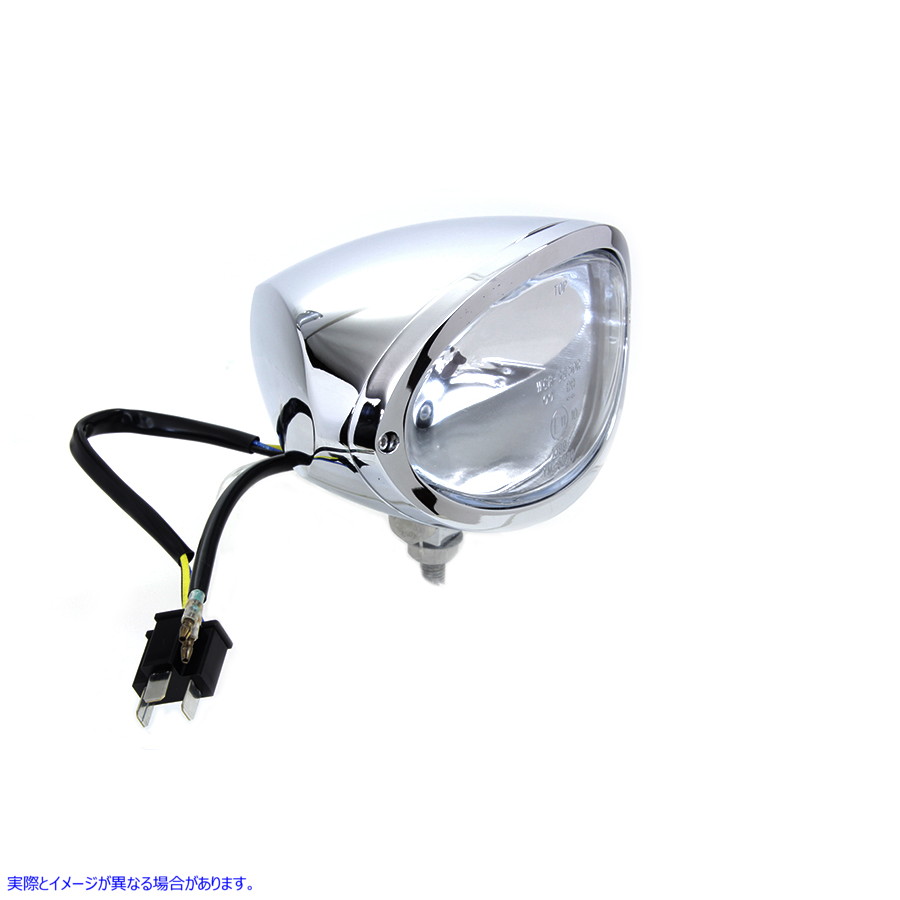 33-1541 クロームオーバルスタイルヘッドランプ 取寄せ Vツイン Chrome Oval Style Headlamp (検索用／