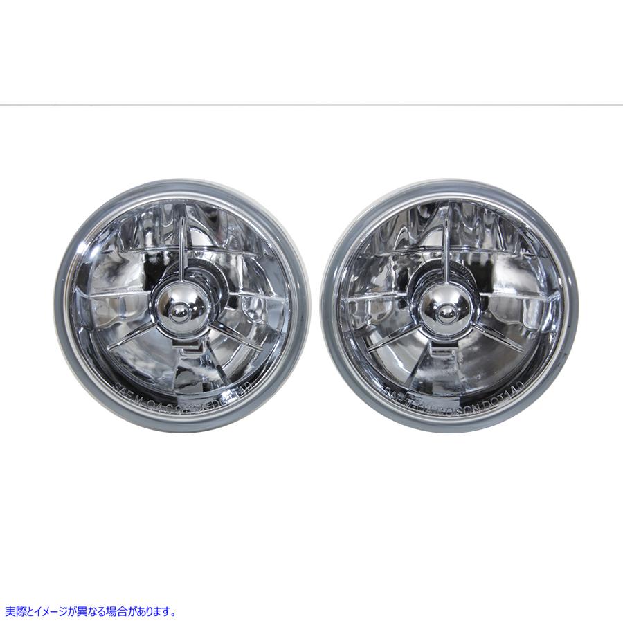 33-1545 4-1/2 インチ H4 スポットランプ電球セット 取寄せ Vツイン 4-1/2 inch H4 Spotlamp Bulb Set (検索用／