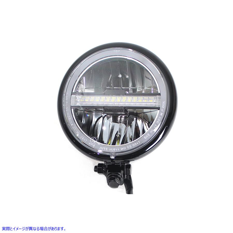 33-1593 5-3/4 インチ ベイツ スタイル LED ヘッドランプ ブラック 取寄せ Vツイン 5-3/4 inch Bates Style LED Headlamp Black