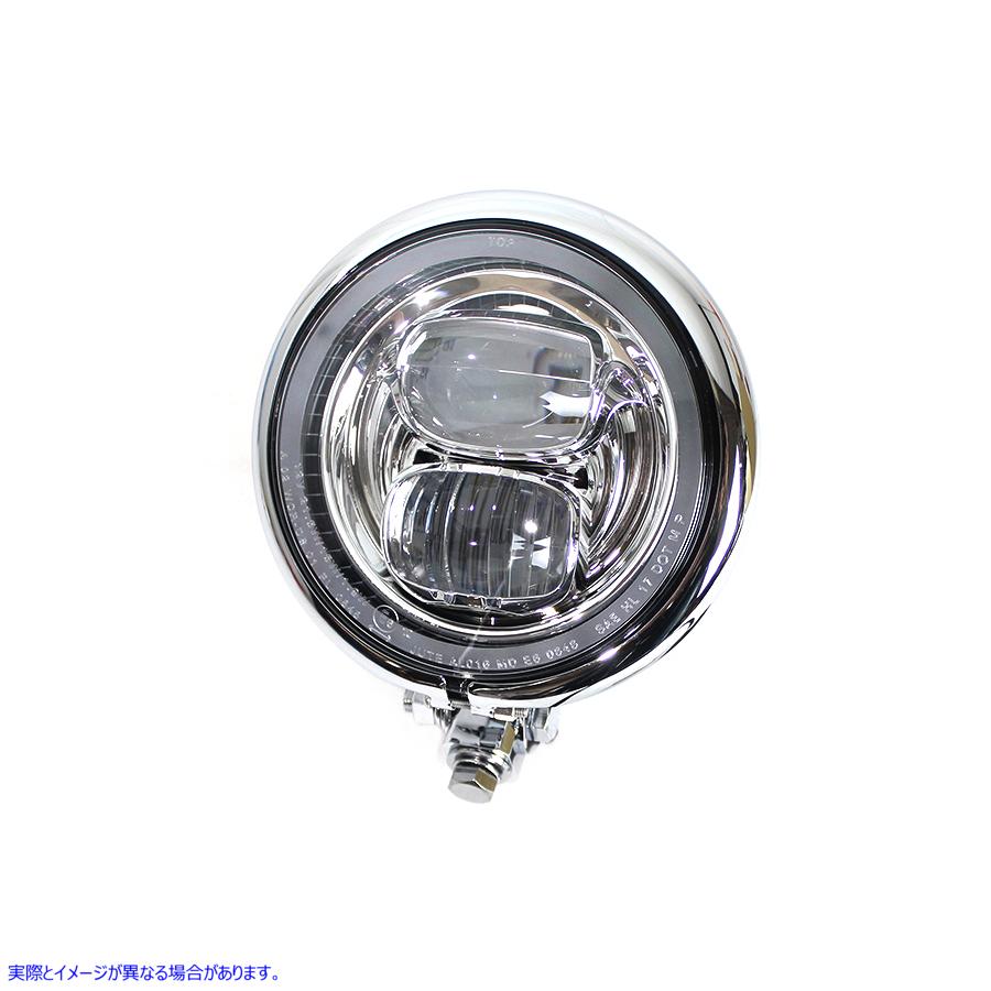 33-1594 5-3/4 インチ ベイツ スタイル LED ヘッドランプ クローム 取寄せ Vツイン 5-3/4 inch Bates Style LED Headlamp Chrome