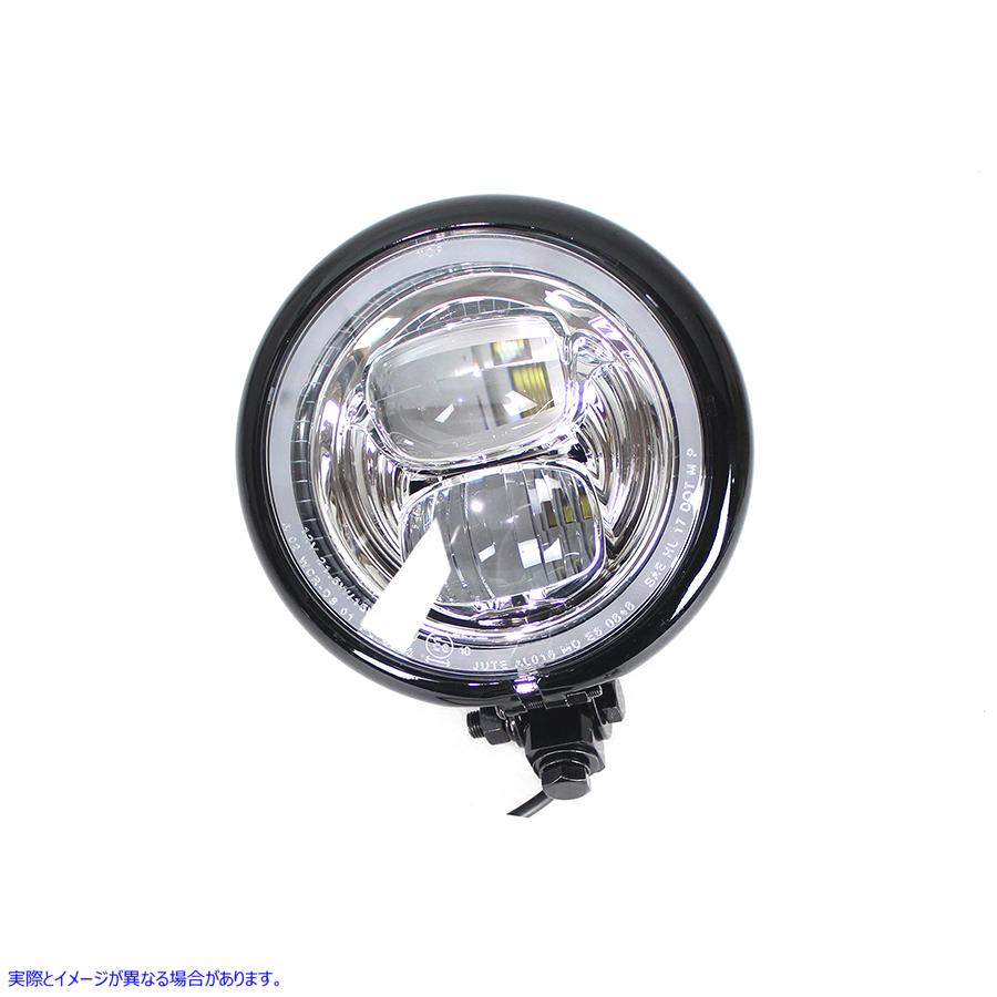 33-1595 5-3/4 インチ ベイツ スタイル LED ヘッドランプ ブラック 取寄せ Vツイン 5-3/4 inch Bates Style LED Headlamp Black