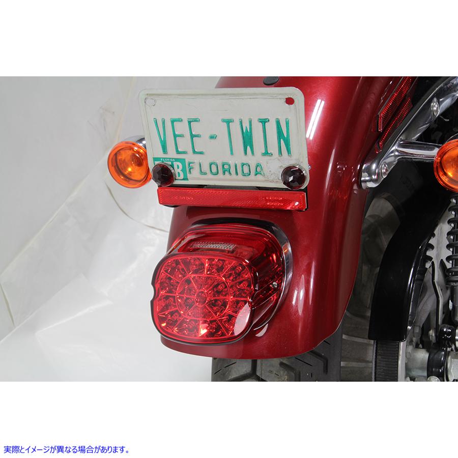 33-1603 レイダウンテールランプAssy 赤色LED 取寄せ Vツイン Lay Down Tail Lamp Assembly Red LED (検索用／