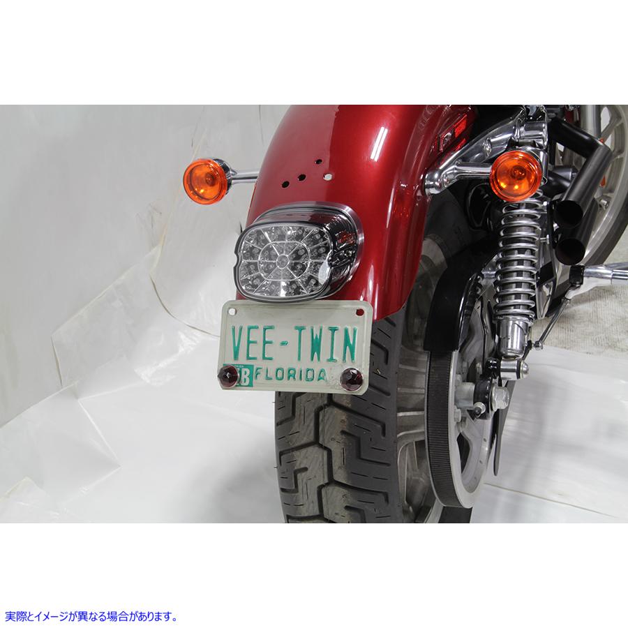 33-1606 レイダウンテールランプAssy スモークLED 取寄せ Vツイン Lay Down Tail Lamp Assembly Smoked LED (検索用／