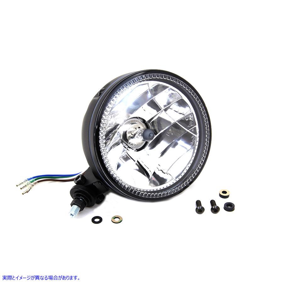 33-1614 5-3/4インチ H4 ヘッドランプユニット ブラック 取寄せ Vツイン 5-3/4 inch H4 Headlamp Unit Black (検索用／