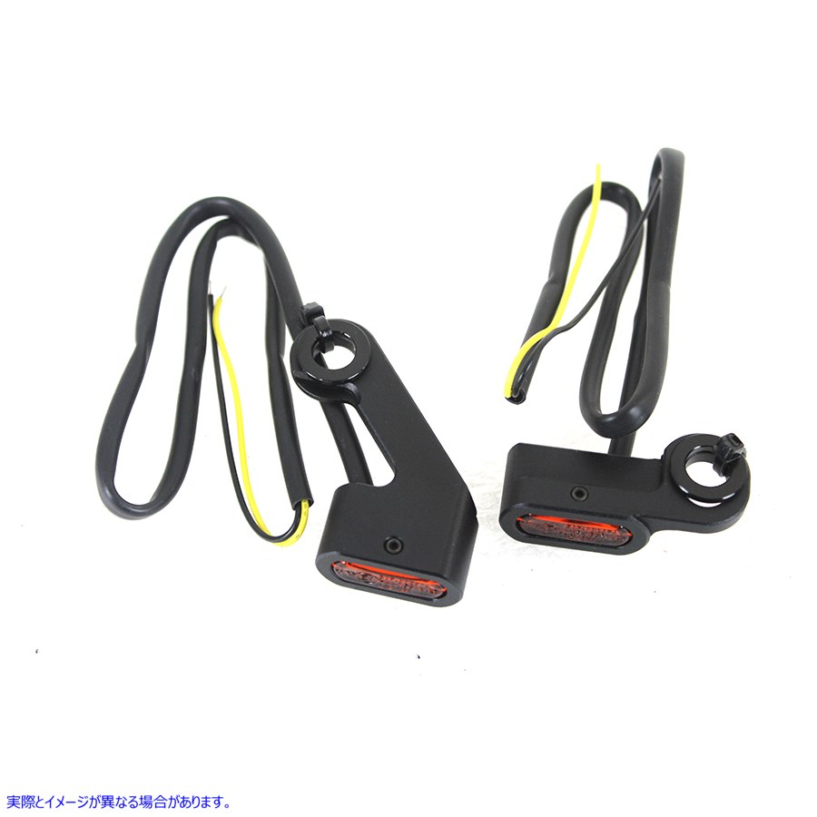 33-1635 ブラックLEDウインカーセット 取寄せ Vツイン Black LED Turn Signal Set (検索用／