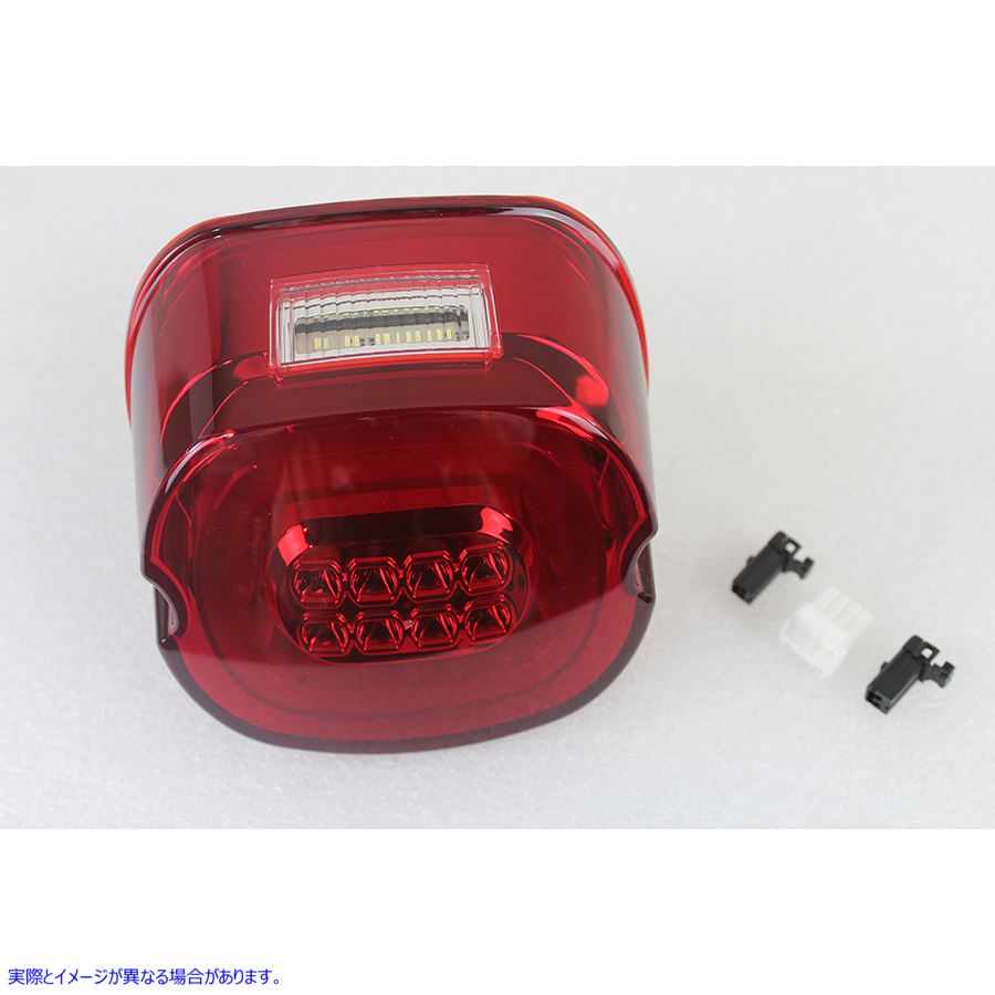 33-1640 LEDウインカー付きレッドレンズテールランプ 取寄せ Vツイン Red Lens Tail Lamp with LED Turn Signals (検索用／