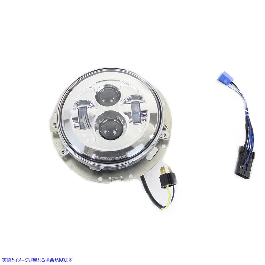 33-1643 7 インチ LED ヘッドランプ アセンブリ クローム 取寄せ Vツイン 7 inch LED Headlamp Assembly Chrome (検索用／677002