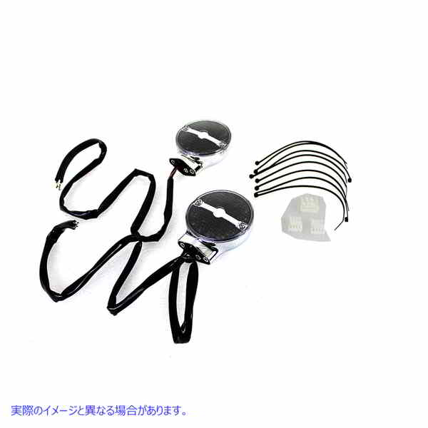 33-1676 アンバーLEDフラットレンズウインカーセット 取寄せ Vツイン Amber LED Flat Lens Turn Signal Set (検索用／68435-10