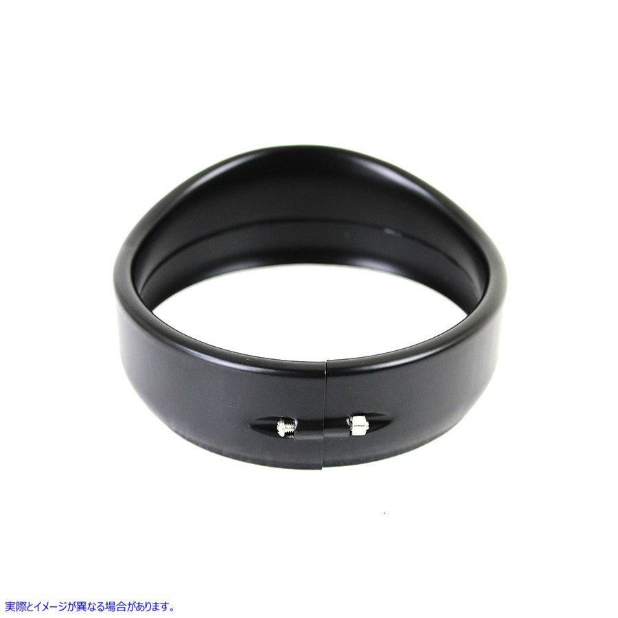 33-1688 5-3/4 インチ バイザー スタイル ヘッドランプ トリム リング ブラック 取寄せ Vツイン 5-3/4 inch Visor Style Headlam