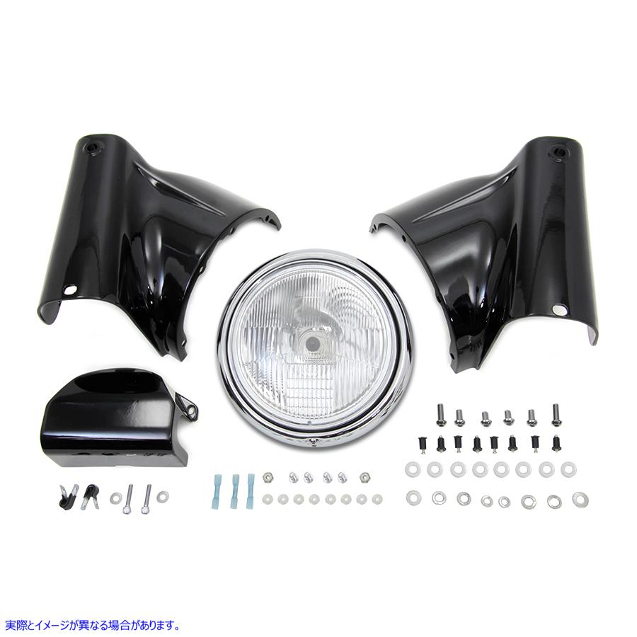 33-1820 ブラックヘッドランプカウルキット Black Headlamp Cowl Kit 取寄せ Vツイン (検索用／61300421