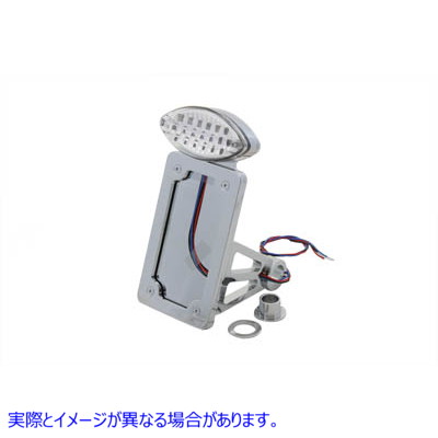 33-1918 クロームLED縦型テールランプASSY フラット取付タイプ 取寄せ Vツイン Chrome LED Vertical Tail Lamp Assembly Flat Mo