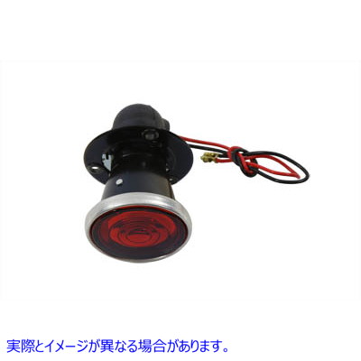 33-2237 ブラック 2 インチ ラウンド テールランプ 電球付き 取寄せ Vツイン Black 2 inch Round Tail Lamp with Bulb (検索用／
