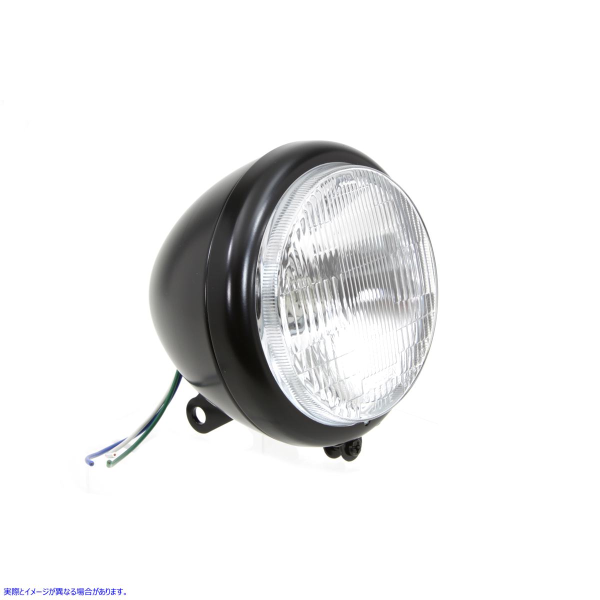 33-2248 ブラック 5-3/4 インチ ラウンド ヘッドランプ アセンブリ ティアドロップ スタイル 取寄せ Vツイン Black 5-3/4 inch R