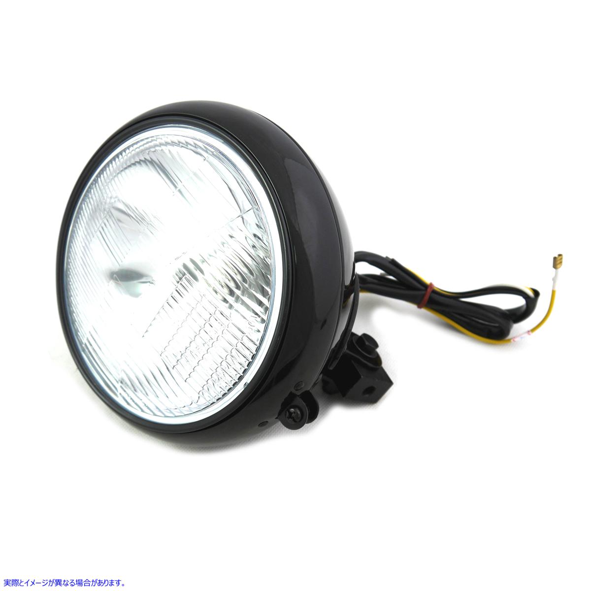 33-2255 7インチヘッドランプアセンブリ H-4タイプ ブラック 取寄せ Vツイン 7 inch Headlamp Assembly H-4 Type Black (検索用