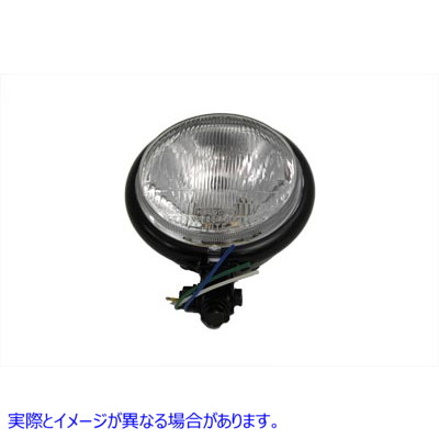 33-3042 5-3/4 インチ ブラック ラウンド ヘッドランプ 取寄せ Vツイン 5-3/4 inch Black Round Headlamp (検索用／