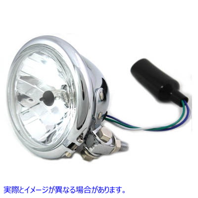 33-4071 4-1/2 インチ ラウンド ヘッドランプ クローム 取寄せ Vツイン 4-1/2 inch Round Headlamp Chrome (検索用／