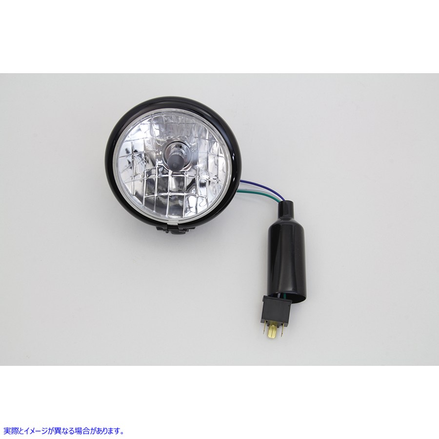 33-4072 4-1/2 インチ ラウンド ヘッドランプ ブラック 取寄せ Vツイン 4-1/2 inch Round Headlamp Black (検索用／