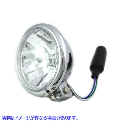 33-4075 5-3/4 インチ ラウンド ヘッドランプ クローム 取寄せ Vツイン 5-3/4 inch Round Headlamp Chrome (検索用／
