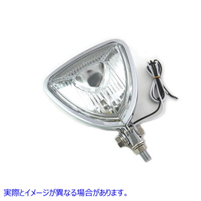 33-4077 5 インチ トライアングル ヘッドランプ クローム 取寄せ Vツイン 5 inch Triangle Headlamp Chrome (検索用／