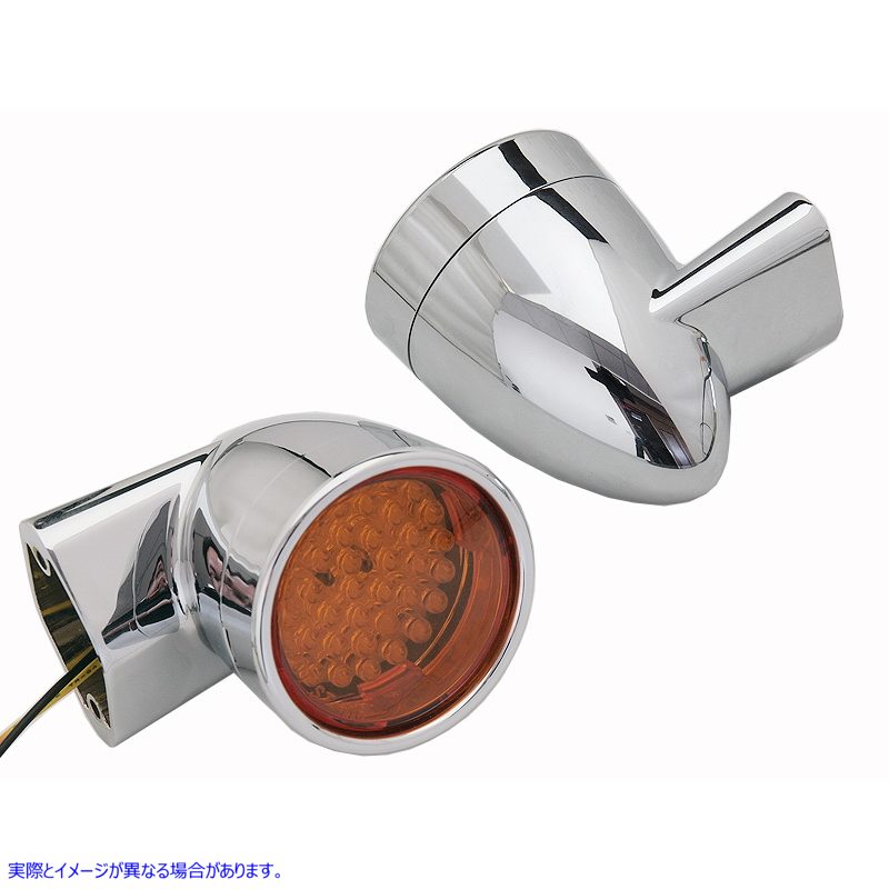 33-5003 クローム Revox ブレット スタイル LED リア ウインカー セット 取寄せ Vツイン Chrome Revox Bullet LED Rear Turn Sig