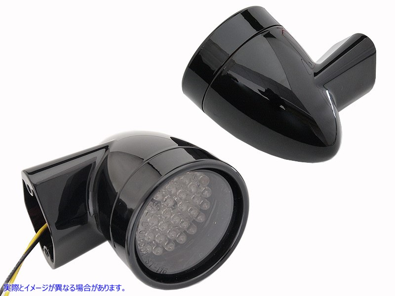 33-5018 ブラック Revox ブレット スタイル LED リア ウインカー セット 取寄せ Vツイン Black Revox Bullet LED Rear Turn Sign