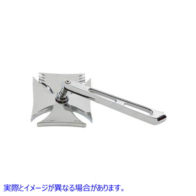 34-0120 ビレットガーダーステム付きクロムマルタミラー 取寄せ Vツイン Chrome Maltese Mirror with Billet Girder Stem (検索