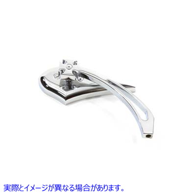 34-0142 ビレットクロスヘッドステム付きクロームスパイクオーバルミラー 取寄せ Vツイン Chrome Spike Oval Mirror with Billet