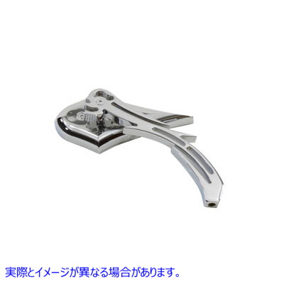 34-0157 ビレットスカルステム付きクロームスパイクオーバルミラー 取寄せ Vツイン Chrome Spike Oval Mirror with Billet Skull