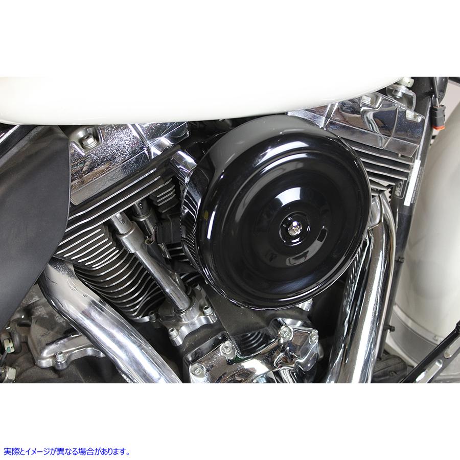 34-0262 8インチラウンドエアクリーナーキット ブラック 取寄せ Vツイン 8 inch Round Air Cleaner Kit Black (検索用／
