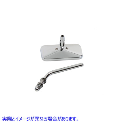34-0294 長方形ミラー クローム 取寄せ Vツイン Rectangle Mirror Chrome (検索用／