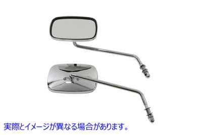 34-0296 ロングステムクローム付きレプリカスイベルミラーセット 取寄せ Vツイン Replica Swivel Mirror Set with Long Stem Chr