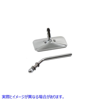 34-0299 クローム長方形ミラー 取寄せ Vツイン Chrome Rectangle Mirror (検索用／